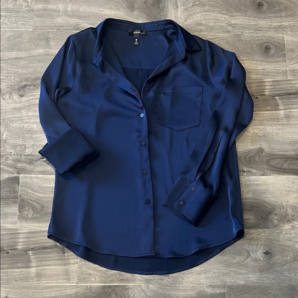 Satin Button-Up runs big